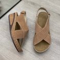 thumbnail image 4 of LoyisViDion Womens Sandals Clearance Fashion Women Ankle Strap Summer Slide Sandals Platforms Casual Wedges Shose Khaki 8.5(40), 4 of 7
