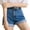 Dark Blue, variant on Jean Shorts for Women Trendy Mid Rise Fold Hem Distressed Short Shorts Beach Casual Summer Jorts 3 Inch Inseam Dark Blue,L