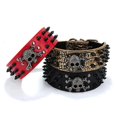 thumbnail image 3 of 2" Wide Spiked Studded Leather Dog Collar Bullet Rivets with Cool Skull Pet Accessories for Meduim Large Dogs Pitbull Boxer S-XL ShopWise Round, 3 of 13