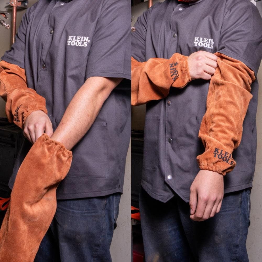 Klein Tools Flame-Resistant Leather Welding Sleeves