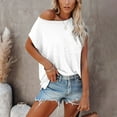 thumbnail image 5 of Women's Short Sleeve Summer Tunic Tops 2023 Basic Loose T Shirts Solid Dressy Casual Tee Work Office Blouses with Pocket, 5 of 6