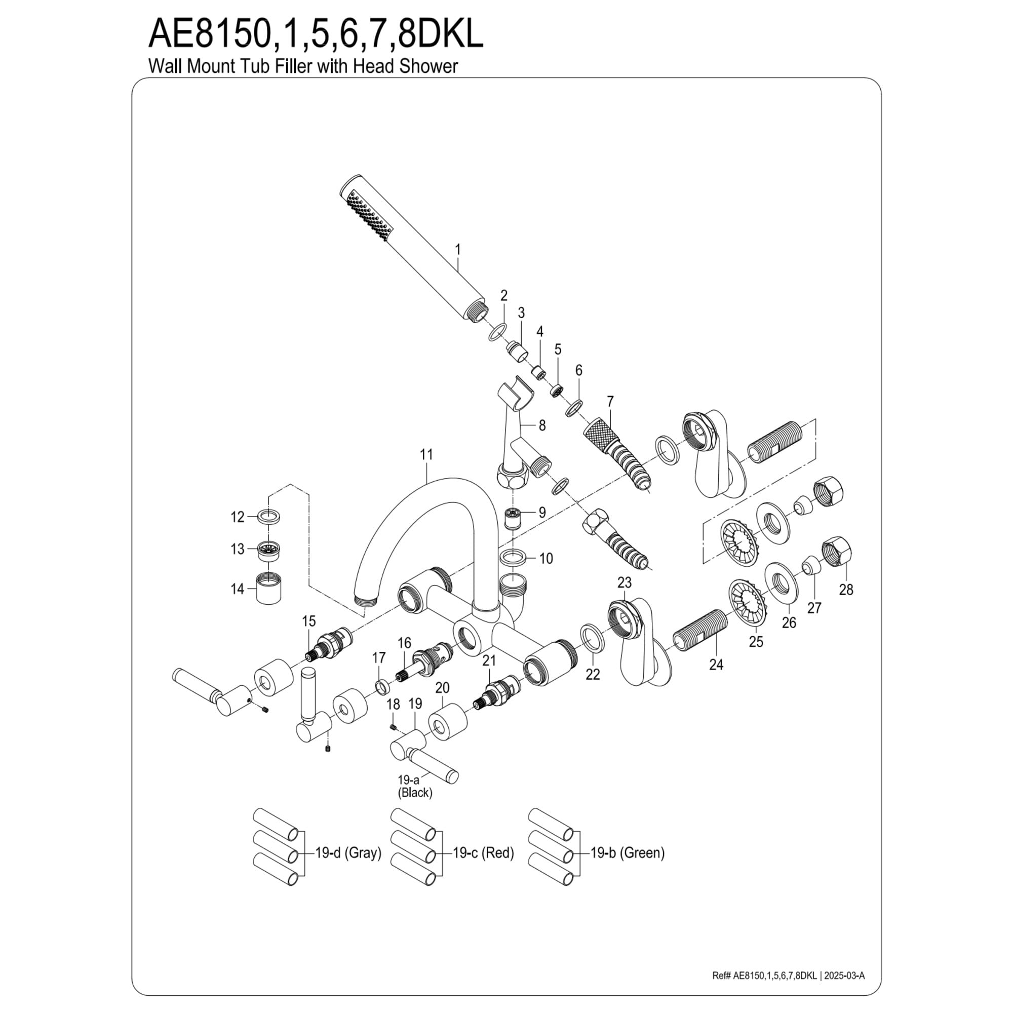 Aqua Vintage AE8155DKL Kaiser 7-Inch Adjustable Wall Mount Clawfoot Tub Faucet, Oil Rubbed Bronze