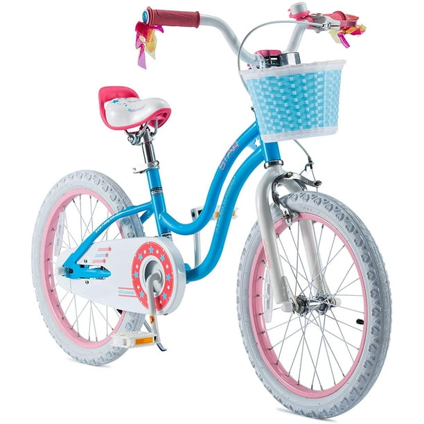 RoyalBaby Girls Kids Bike Stargirl 18 Inch Bicycle Basket Kickstand