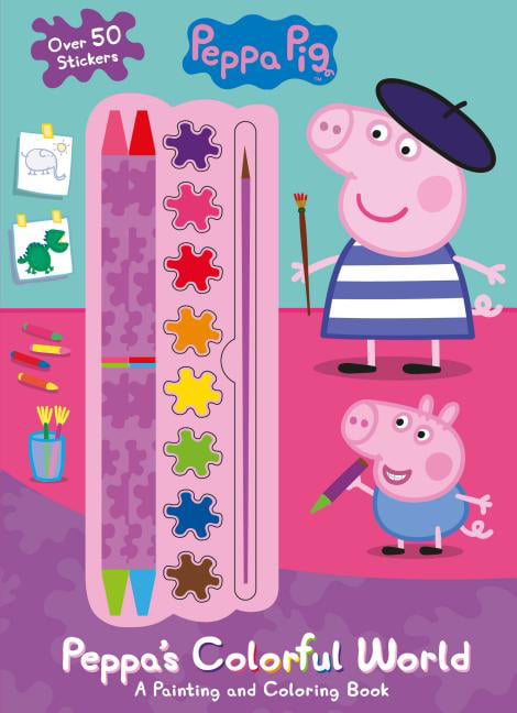 Peppa Pig or Spiderman A4 Colouring Book & A5 Pad Includes 4 Half Size Colouring Pencils Ideal for Keeping The Kids Occupied for Hours Shipped at Random