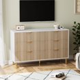 thumbnail image 3 of EDTara Commode à 6 Tiroirs, Organisateur de Commode en Bois avec Poignée Dorée, Grande Armoire de Rangement, Commode au Design Moderne pour Chambre, Salon, Garde-Robe, Couloir, Entrée, 3 of 7