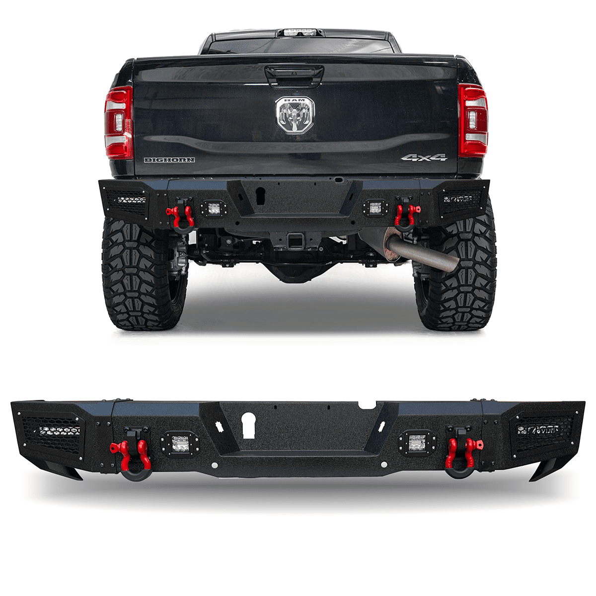 Ronghui Fit for 2019-2023 Dodge Ram 2500/3500 Steel Rear Bumper With ...
