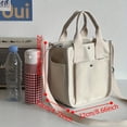 thumbnail image 3 of Minimalist Small Canvas Square Bag, All-Match Satchel Bag - Suitable For Work & School, 3 of 4