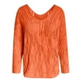 thumbnail image 5 of Sweater Women's Sexy Casual Hollow Out Solid Color Line V-Neck Long Sleeve Sweater Tops Blouse, 5 of 5