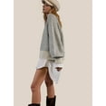 thumbnail image 4 of Women'S Pullover Sweaters Casual Long Sleeve Crew Neck Oversized Knitwear Chunky Knit Jumper Tops Color S, 4 of 6