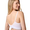thumbnail image 3 of Coobie V-Neck Lace Trim Bra with Back Closure 9182,White,One Size, 3 of 8