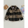 thumbnail image 2 of Bagilaanoe Toddler Baby Boy Autumn Jacket Plaid Long Sleeve Flannel Shirt Shacket with Pockets 12M 18M 24M 3T 4T 5T Kids Fall Casual Outwear, 2 of 9