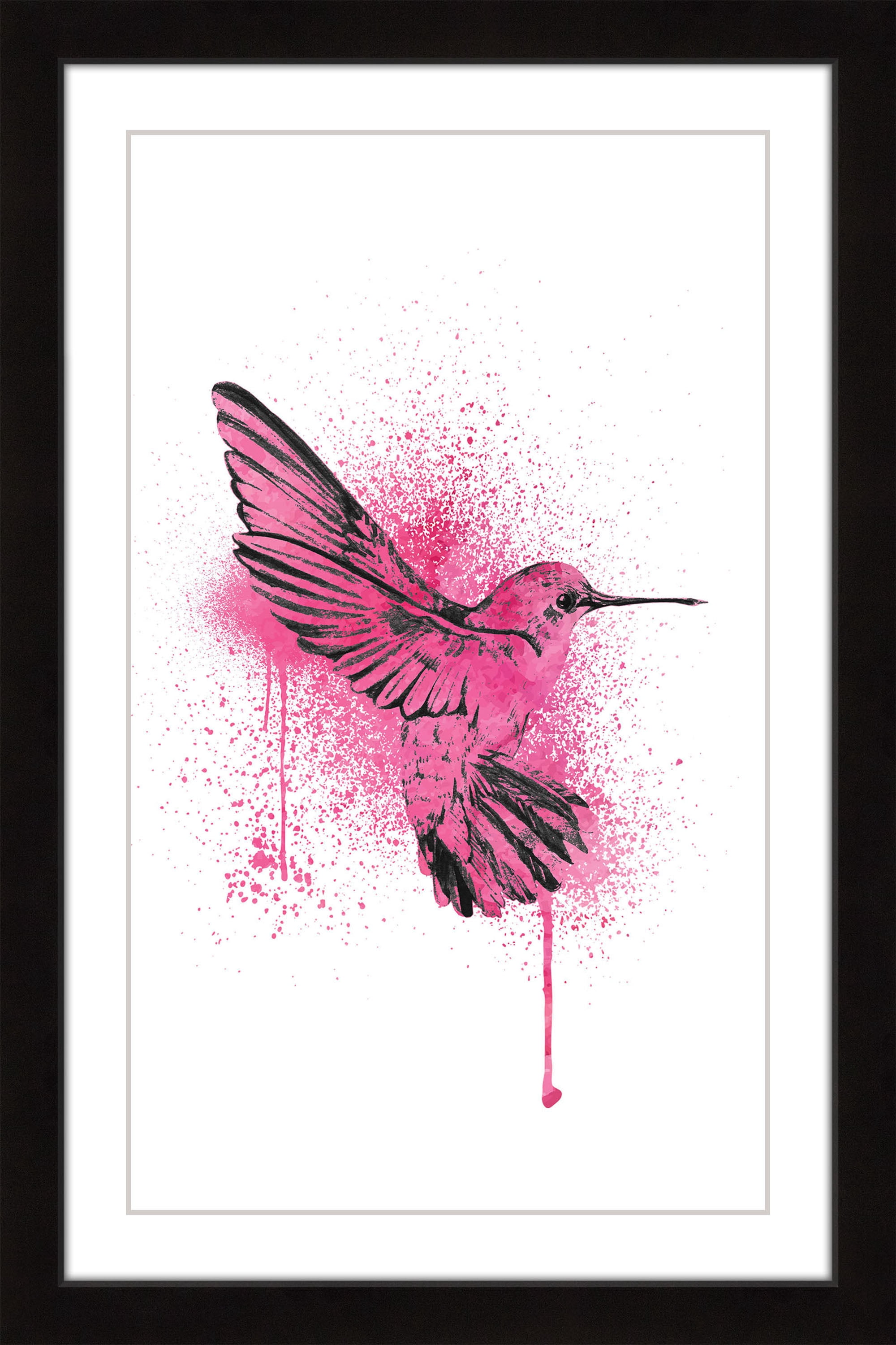 "Hummingbird Pink" Framed Painting Print