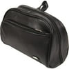 Zip-Top Toiletry Kit, Leather, Black