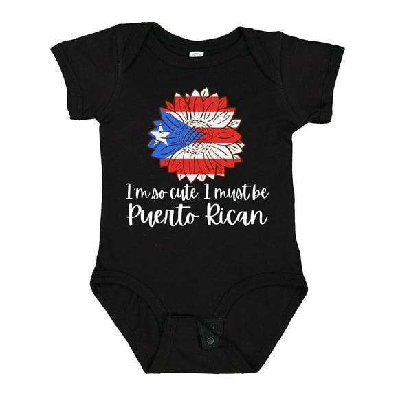 Inktastic I'm So Cute, I Must Be Puerto Rican Sunflower Puerto Rico Boys or Girls Baby Bodysuit