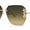 Gold Brown Smoke, variant on Rimless Foliage Flower Jewel Trim Rectangle Chic Sunglasses Gold Black Brown