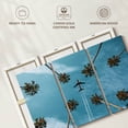 thumbnail image 6 of Elephant Stock Airplane Over Palm Trees Wall Art - Horizontal Multi Panel Canvas - Living Room Wall Decor - Floral And Botanical Multi Panel - Blue And Green Decor - 33" x 20", 6 of 8