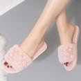 thumbnail image 2 of Xfvqtps Fuzzy Slippers for Women House Bedroom Shoes Pearl Open Toe Slide Comfy Fall Winte Slipper Pink, 2 of 9