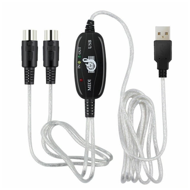 Soidarity Teclado eléctrico Adaptador de audio MIDI MIDI a USB Convertidor Adaptador Cable Accesorio de teclado Accesorios para instrumentos musicales