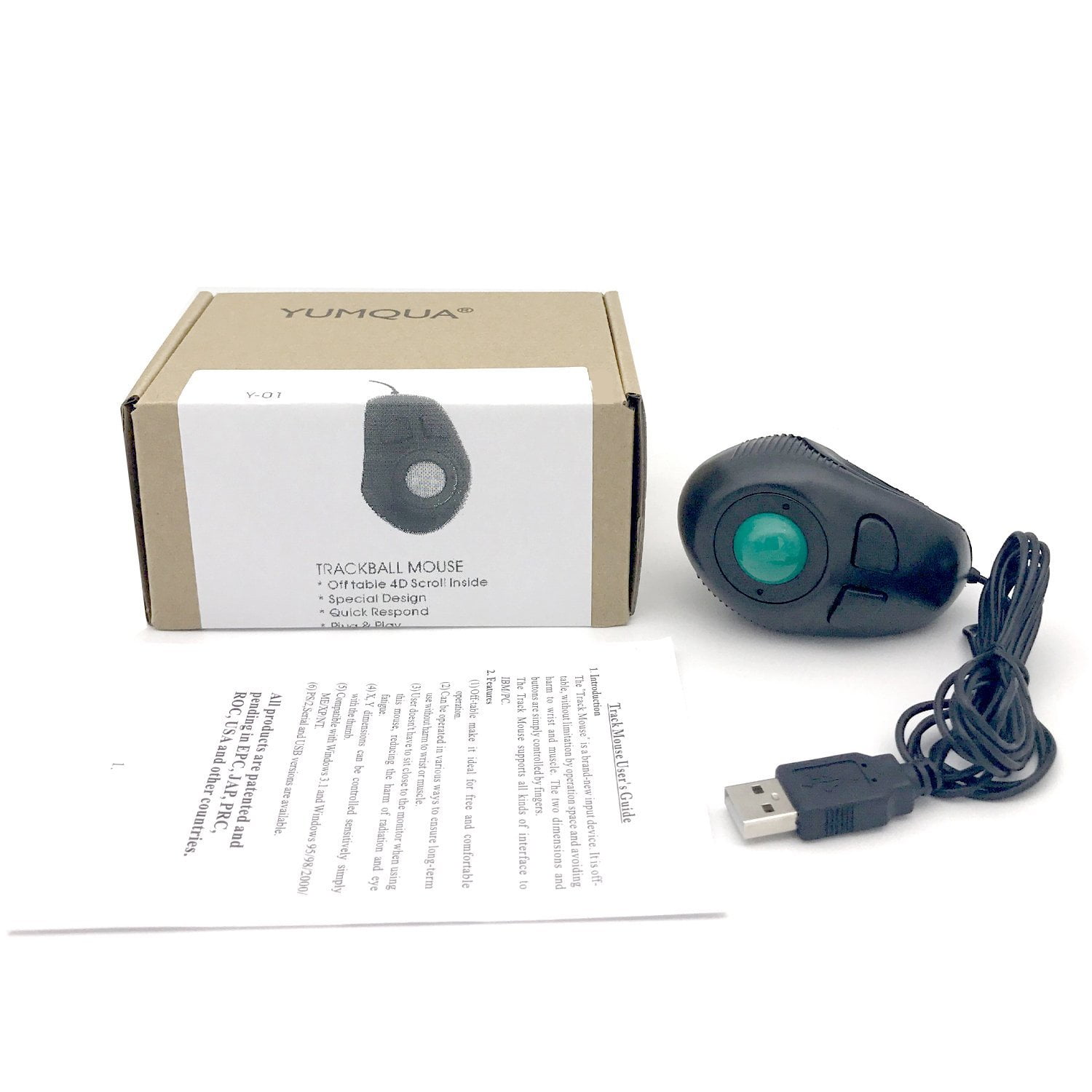 yumqua y-10w 2.4 ghz portable finger handheld wireless usb trackball mouse for pc laptop mac lovers yumqua y-10w 2.4 ghz portable finger handheld wireless usb trackball mouse for pc laptop mac lovers