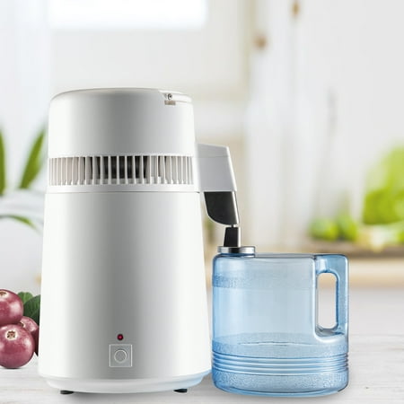 

Pure Water Distiller 750W Purifier Filter Fully Upgraded with Handle 1.1 Gal /4L BPA Free Container Perfect for Home Use White
