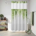 thumbnail image 6 of No Hook Shower Curtain, Sage Green Shower Curtains for Bathroom with See Through Top Window, Summer Botanical Leaves Watercolor Waterproof & Washable Bath Curtain Narrow 54"x78", 6 of 9