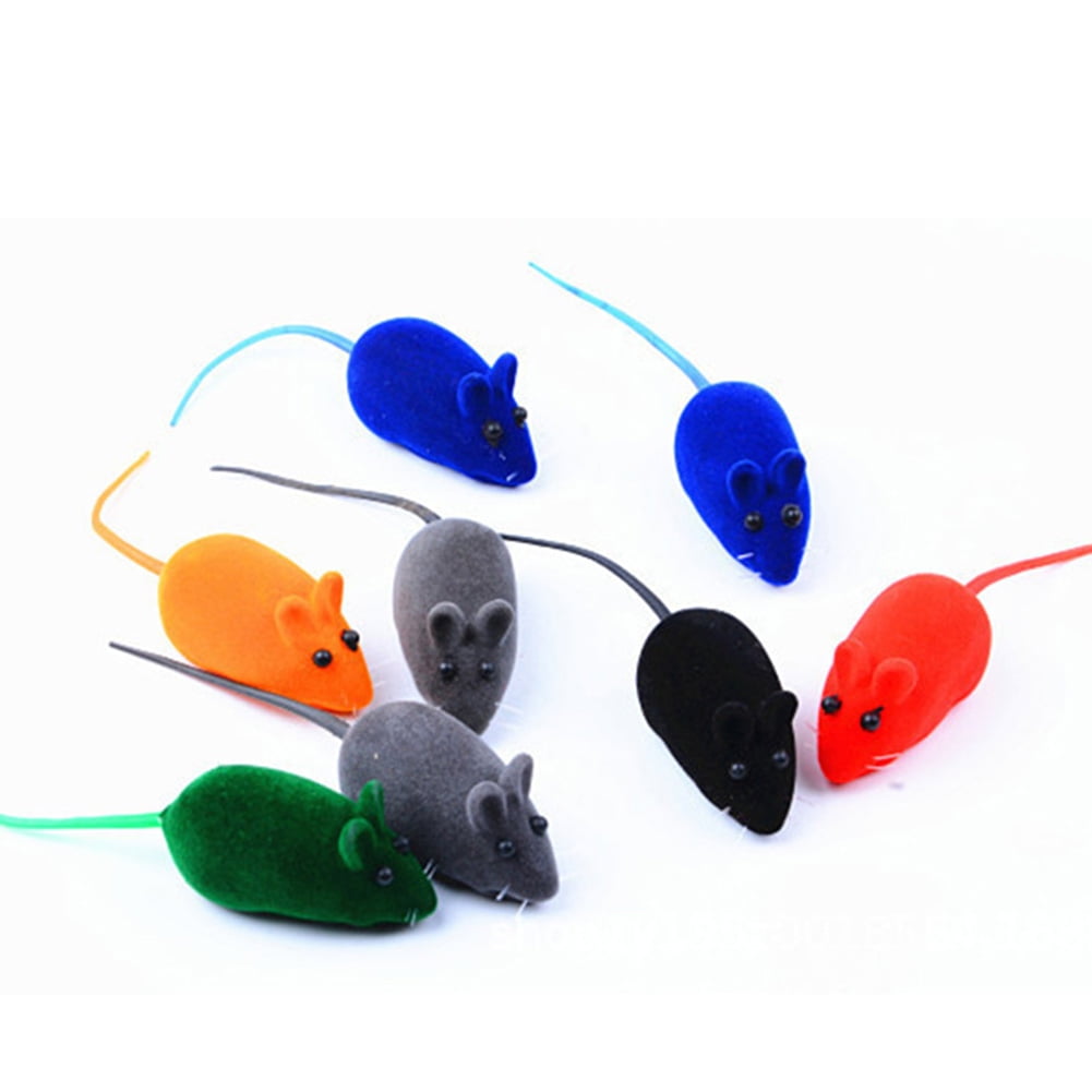 Ramdom Colors  5PCS Pet Cat Kitten Squeak Sound Funny Play Playing Mouse Squeaky 