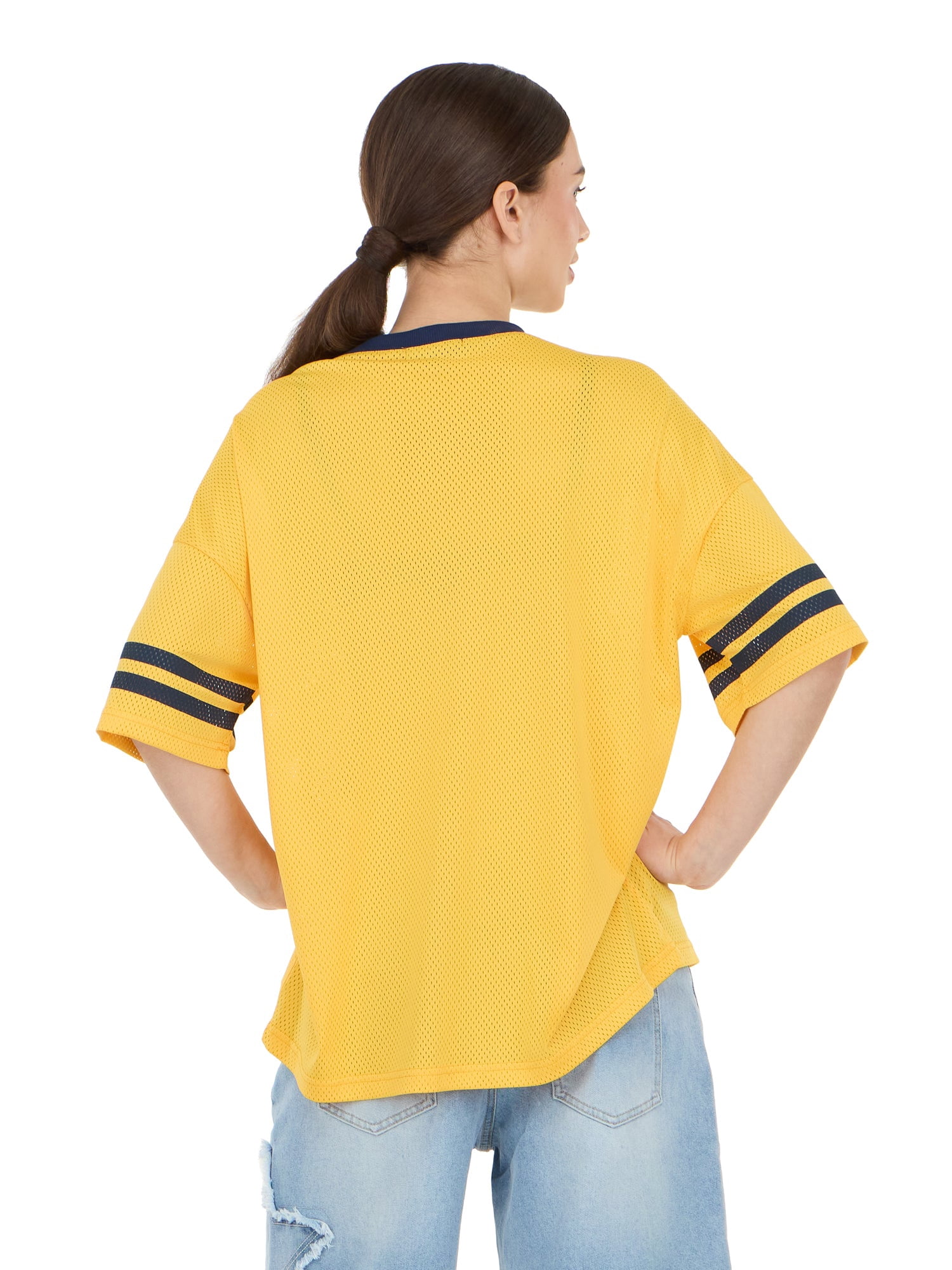 Forever 21 Women's Mesh Oversized Brazil Soccer Jersey Tee, Sizes XXS-XXL