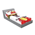 thumbnail image 2 of Ambesonne Animal Fitted Sheet & Pillow Sham Set, Dog Driving a Motorcycle, Twinxl, Red, 2 of 2