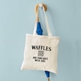 thumbnail image 4 of CafePress - Waffles Are Pancakes With Abs Tote Bag - Unisex Canvas Tote Bag, Beige, 1-Piece, 4 of 6