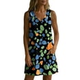 thumbnail image 6 of Yertdoel Summer Dresses for Women 2026 Sleeveless Floral Print V Neck Loose Midi Dress Beach Casual Comfy Sundress with Pockets, 6 of 7