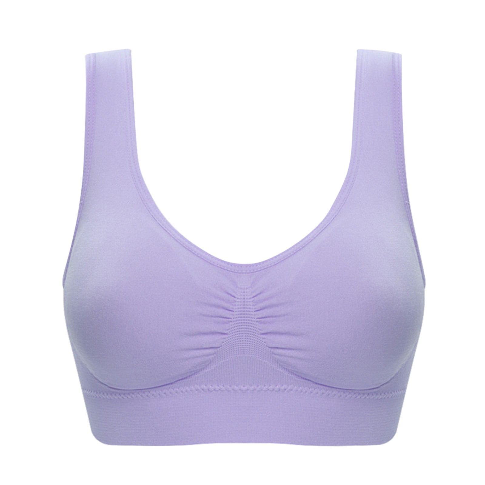 Strapless Bras for Women Push-Up Seamless Bra Solid Print Purple L 1-Pack 
