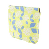 Unique Bargains 1 Pc Women Snap Closure Cosmetic Bag for Vacation Outdoor Activities Yellow PU