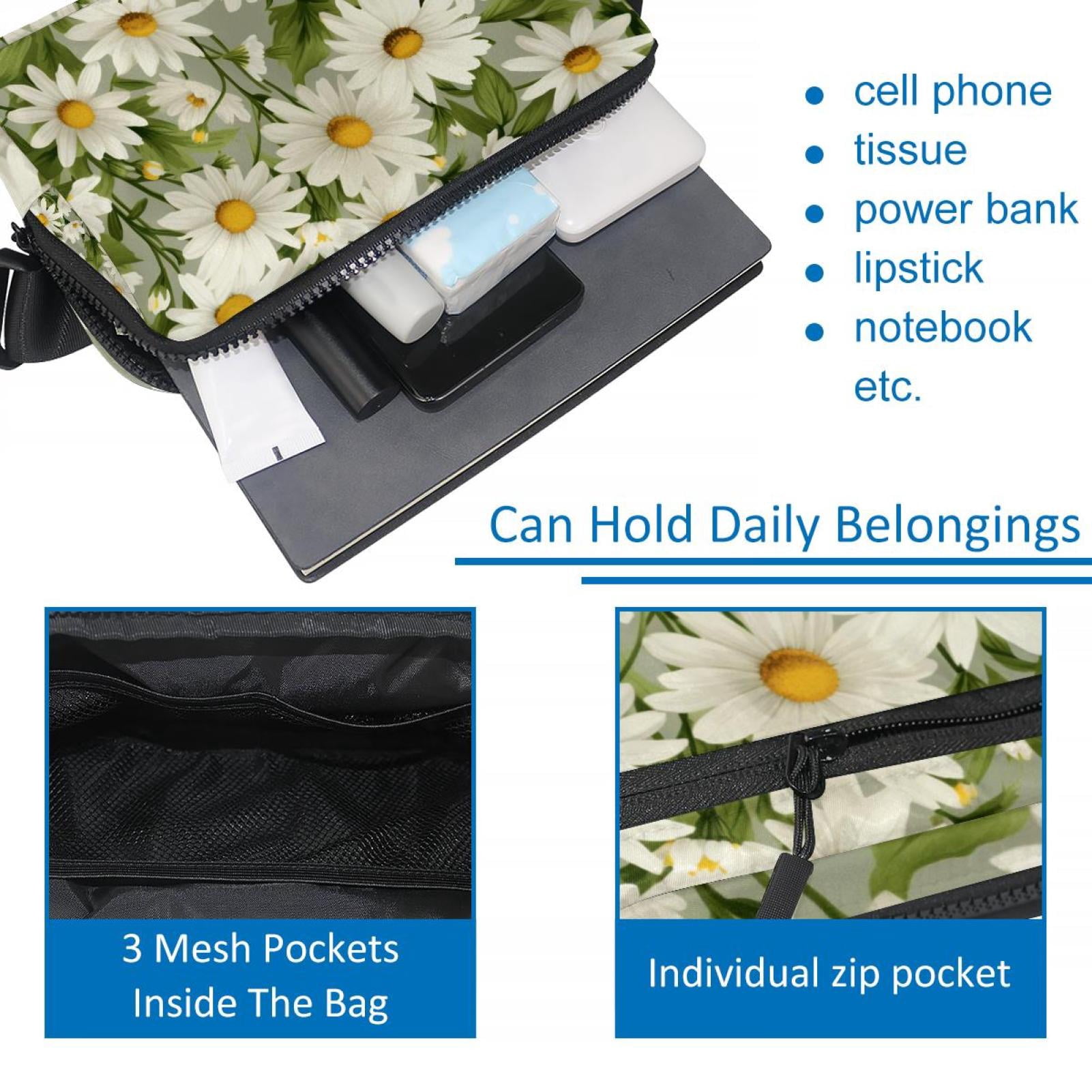 Daisies Adjustable Lightweight Waist Bags with Extension Strap, Unisex Running Belt Fanny Pack