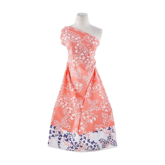 Zelouf Lawn Print  , Sewing, DIY, Crafts Fabric by the Yard, 841 Coral/navy, 3 Yard