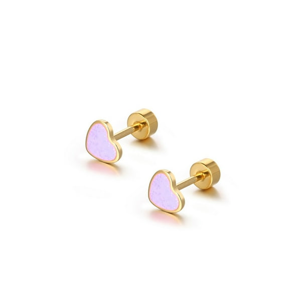 Sonducket 2 uds. de tornillo para mujer, pendientes de acero a la moda con temperamento de corazón exquisito Multicolor, regalo de joyería de Ropa, zapatos y accesorios Miscelánea Púrpura Sonducket AP017353-01