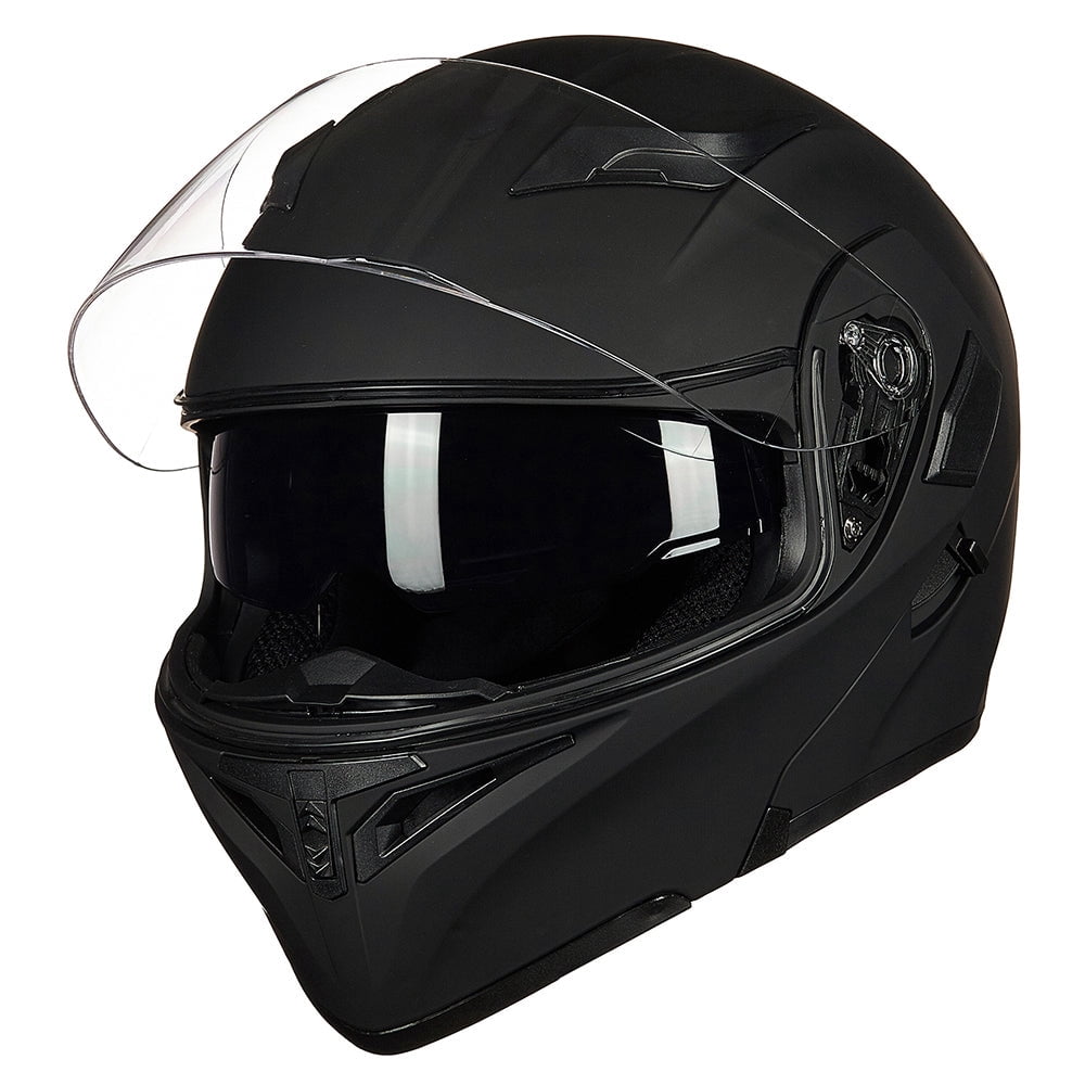 ILM 902 Black ABS Modular Full Face Helmet S, DOT Approved, Dual Visor Flip up