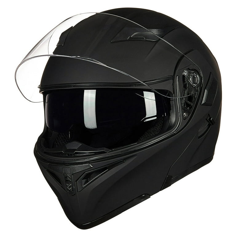 ILM 902 Black ABS Modular Full Face Helmet Large, DOT Approved