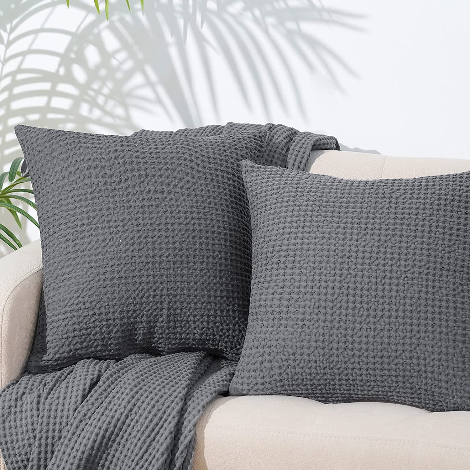 Paris 100% Cotton WAFFLE Choose Cushion Cover European OR Standard Pillowcase 