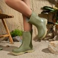 thumbnail image 2 of EKVAHL Women's Mid‑Calf Rain Boots, Waterproof Rubber Garden Booties, Anti‑Slip Thick Sole Outdoor Work Boots for Yard Daily Commute Green, 2 of 3