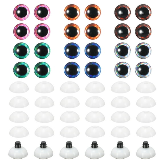 Uxcell 16mm Glitter Safety Eyes, 36 Pcs Colorful Crocheting Safety Eyes, 6 Colors