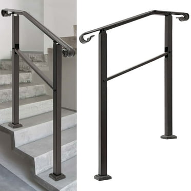SHZICMY Handrails for Outdoor, Staircase Handrail, 3-Step Handrail  Load 881.8lbs