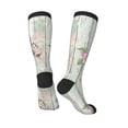 thumbnail image 4 of Easygdp Vintage Wood with Floral Soccer Socks Sport Knee High Socks Calf Compression Athletic Socks for Men and Women, 4 of 9