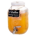 thumbnail image 2 of Amzcku 1 Gallon Glass Beverage Dispenser, 18/ 8 Stainless Steel Spigot and Lid with Ventilation Holes- Glass Drink Dispensers for Parties - Mason Jar Drink Dispensers with Lids, 2 of 5