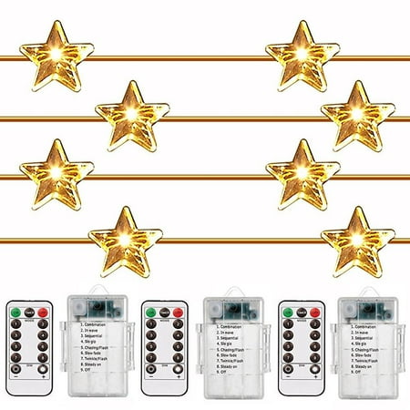 Adaina 3 Pack Star String Fairy Lights Battery Operated 8 Model Adaina 3 Pack Star String Fairy Lights Battery Operated 8 Model Remote Dimmable Timer Flexible Indoor