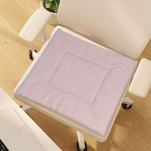 Cojín de lino multicolor para silla - Cojín cuadrado de 40 x 40 cm para comedor, oficina y salón - Suave, duradero y lavable - Gris, caqui, verde, azul, marrón, rosa, naranja, morado y vino