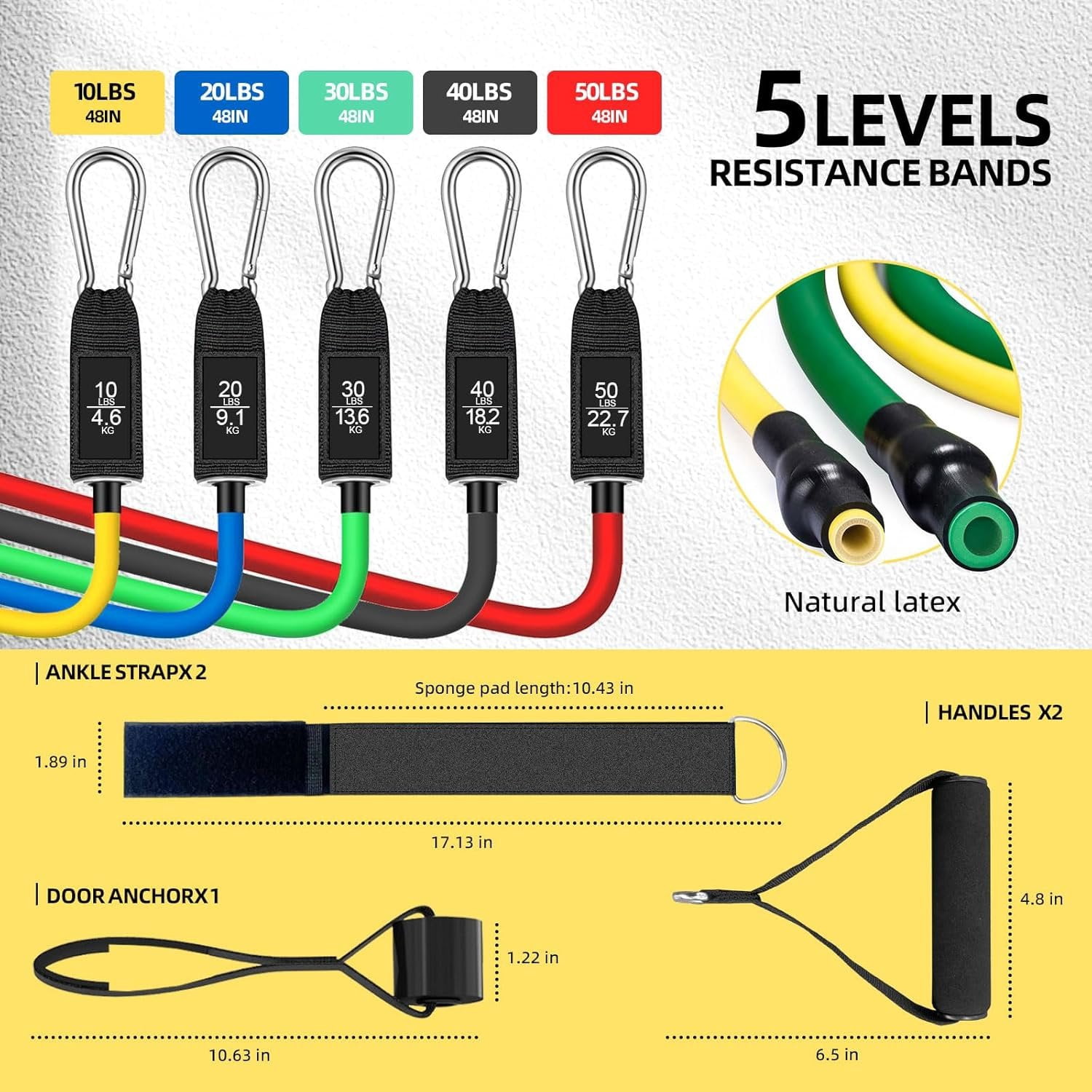 Door Anchor Strap and Resistance Bands for Working Out with Handles, Strength  Equipment Exercise Bands for Full  Workout, Non-Slip Multi Point Attachment for  Gym Fitness