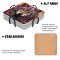 thumbnail image 2 of Ceramic Drinking Coasters With Holder,Colorful smile Wolf head watercolor pattern Water Absorbent Marble Tabletop Protection (Cork Base),Set of 4,Suitable for Various Mugs,Home Decor，4 Inch, 2 of 4