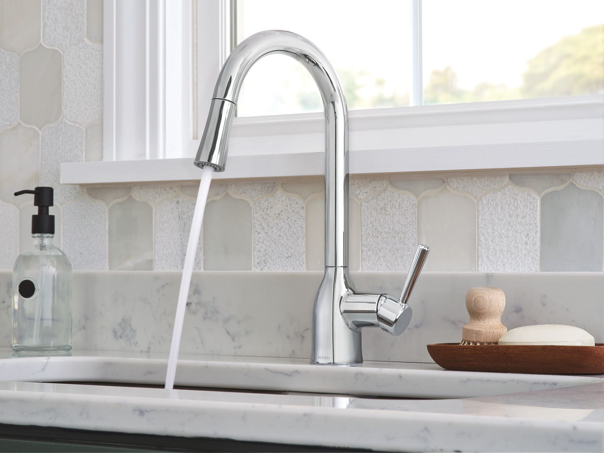 Moen Adler Chrome Single Hole One-Handle Pull Down Kitchen Faucet, 87233