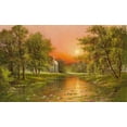 thumbnail image 2 of Glassl, Helmut 32x21 Black Ornate Wood Framed with Double Matting Museum Art Print Titled - Sunset Upon Arbour, 2 of 4