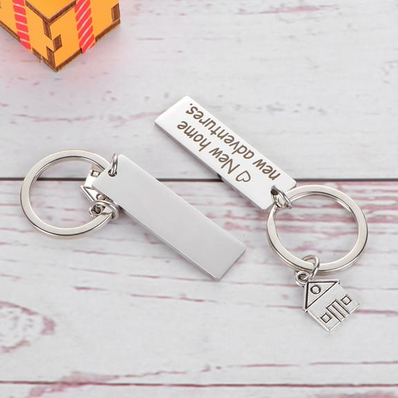 Worgeous  2 Pcs Words Keychain Our First Home Keychains Lovers Child Silver